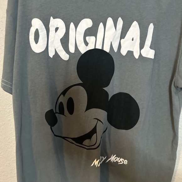 Disney Unisex Grey Mickey Mouse T-Shirt Black Unisex Size Large - Picture 3 of 4
